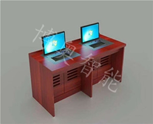 Double electric flip computer desk (solid wood paint)